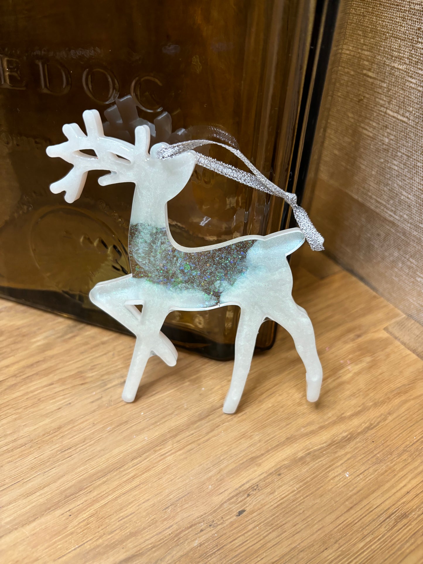 Suspension de noël Renne qui court