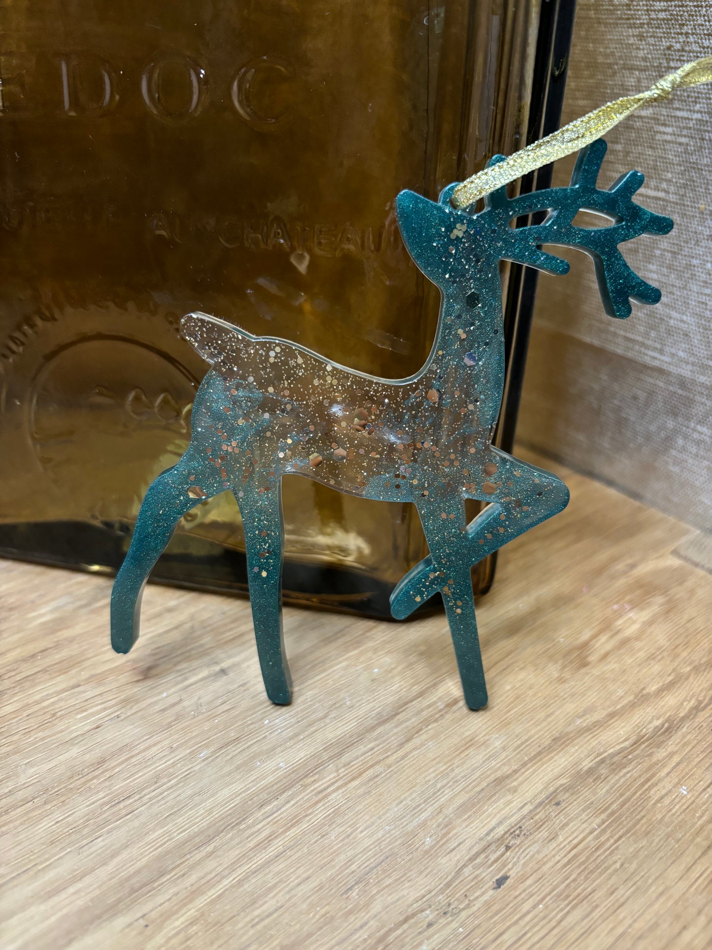Suspension de noël Renne qui court
