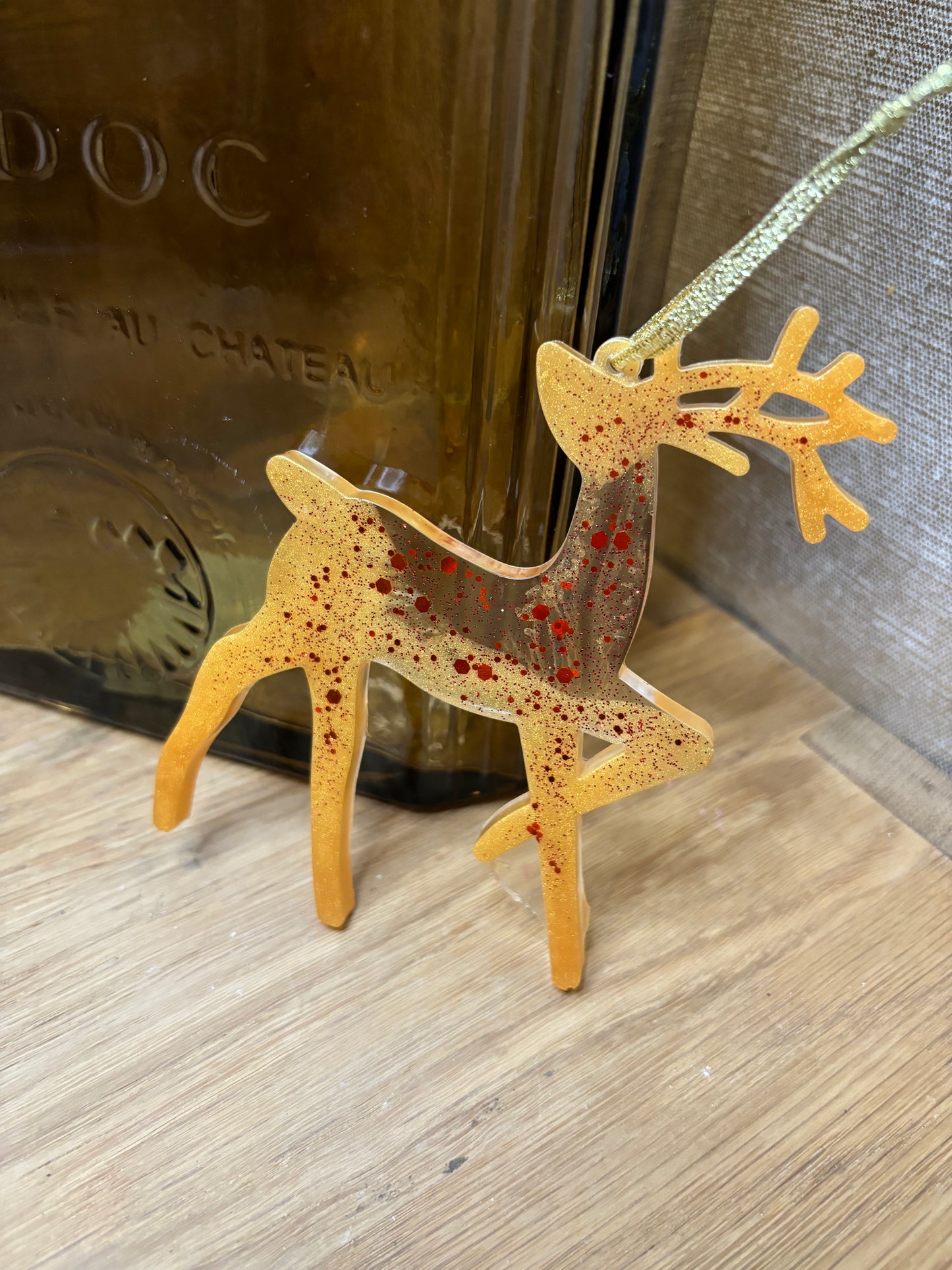 Suspension de noël Renne qui court