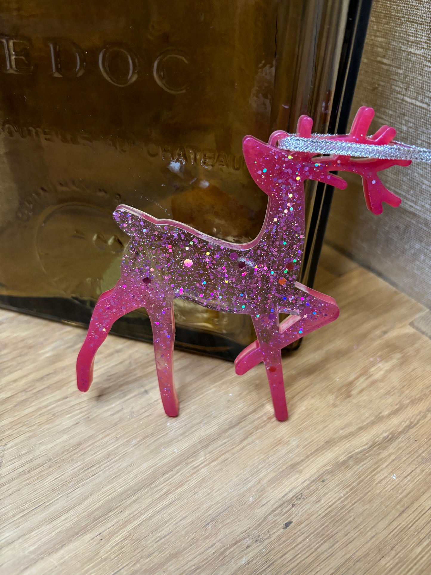 Suspension de noël Renne qui court