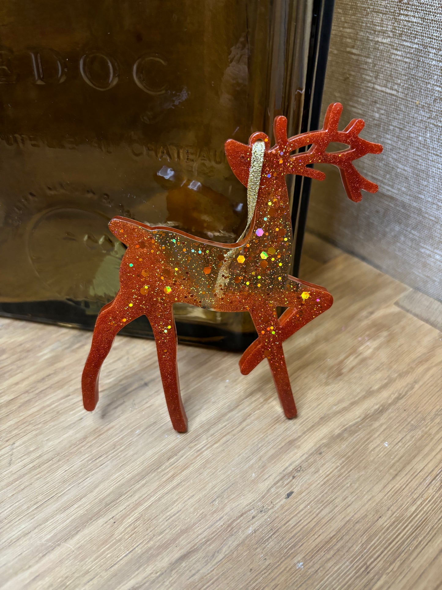 Suspension de noël Renne qui court