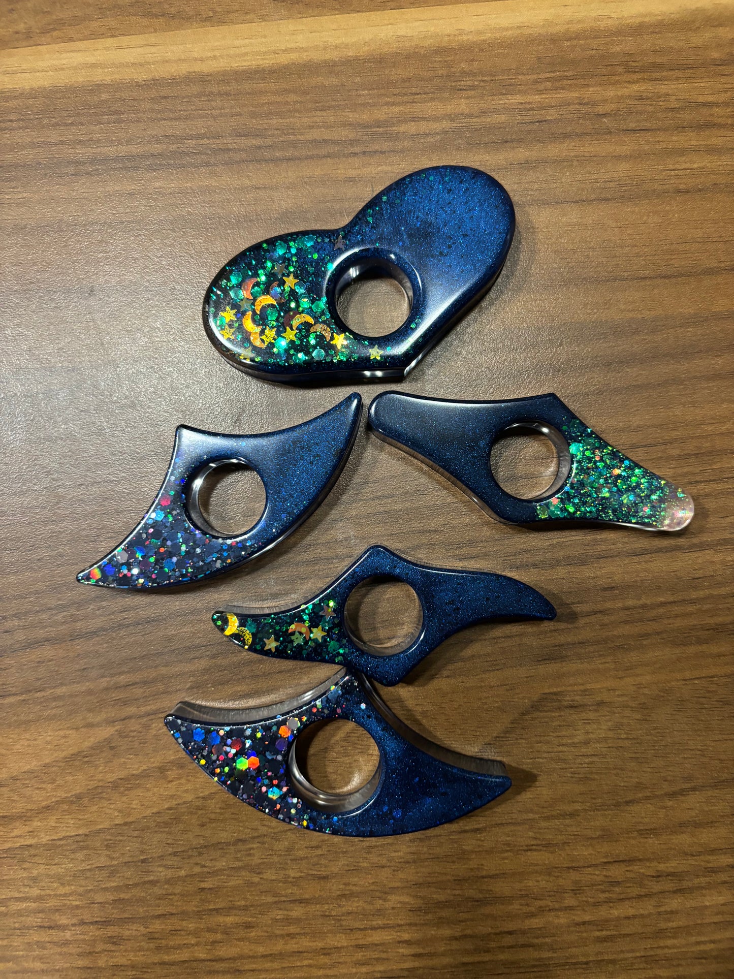 Bagues de Lecture bleues paillettes