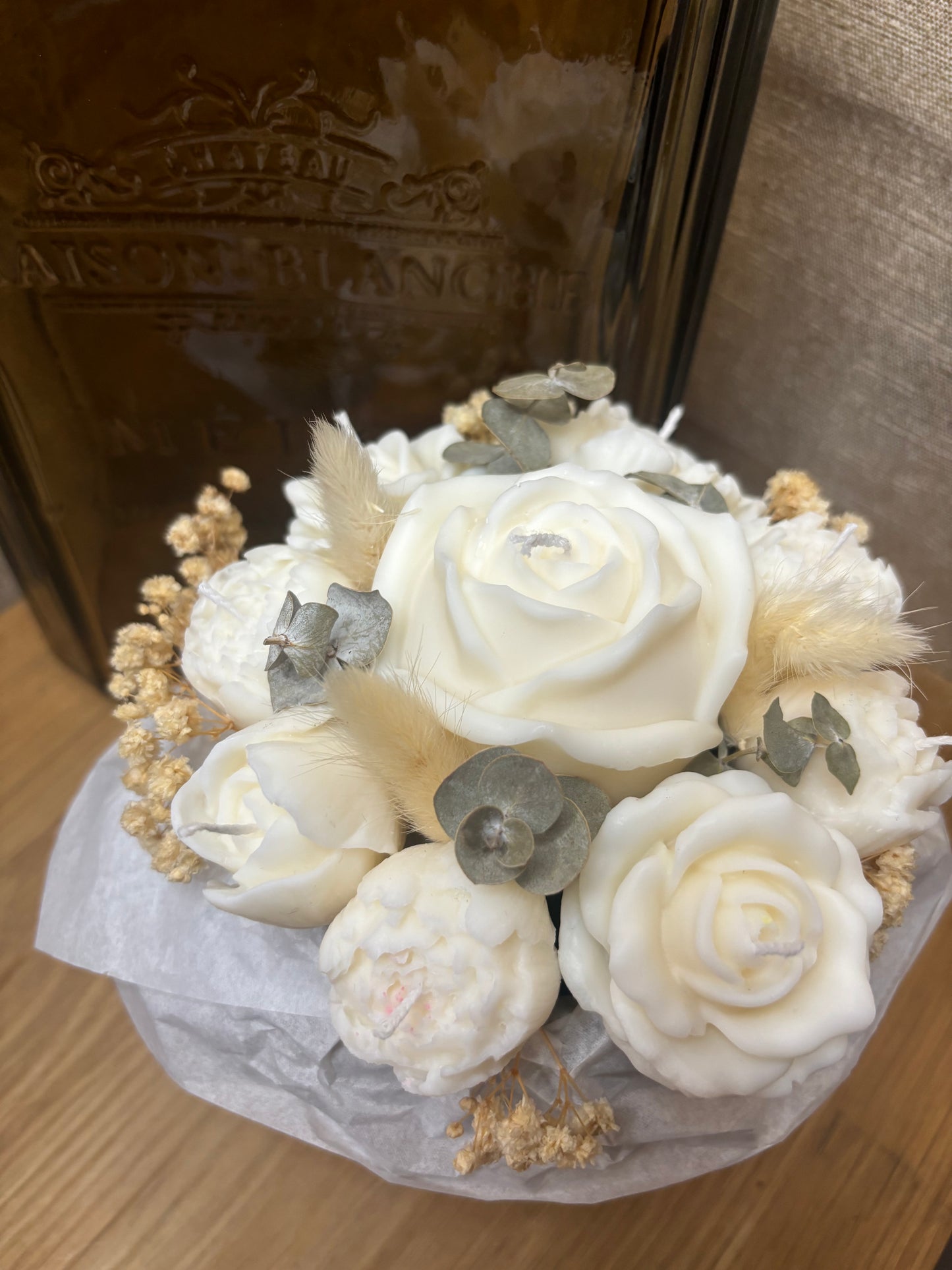Bouquet bougies blanches