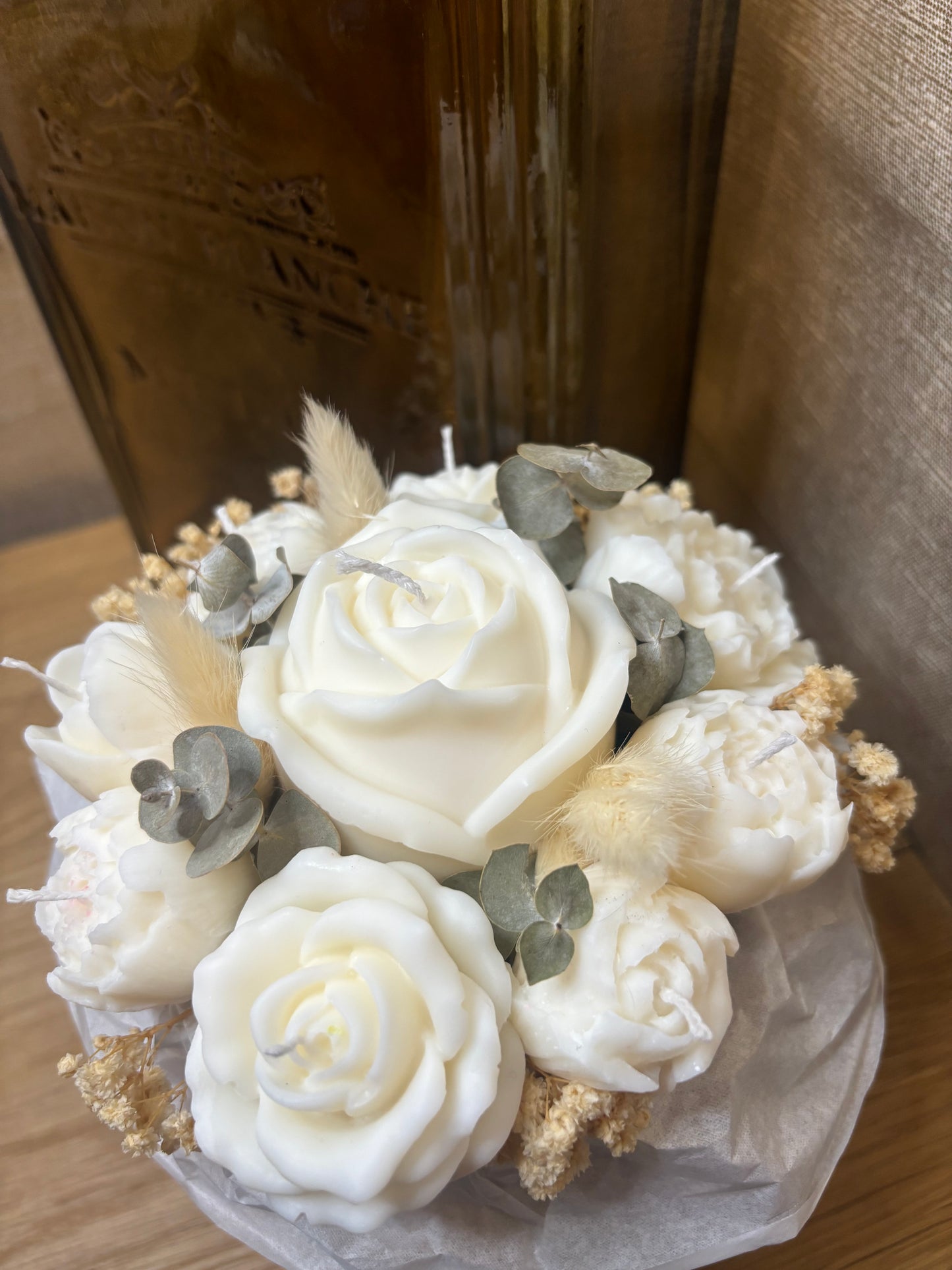 Bouquet bougies blanches