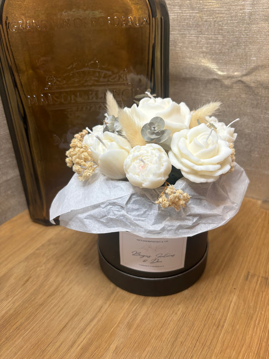 Bouquet bougies blanches